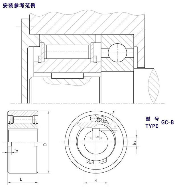 GC-B滾柱式單向91免费版看片結構圖